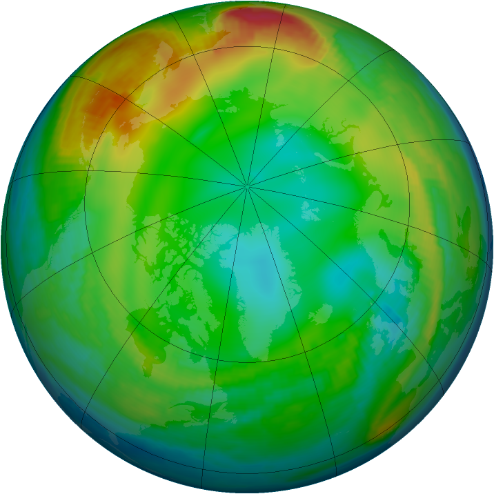 Arctic ozone map for 07 January 2000